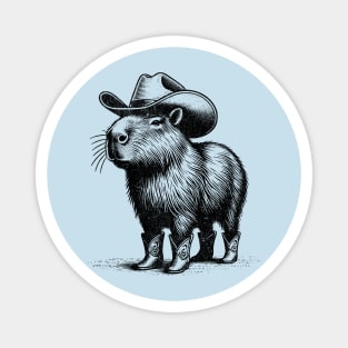 Capybara Cowboy Boots - Retro Western Aesthetic Art T-Shirt Magnet